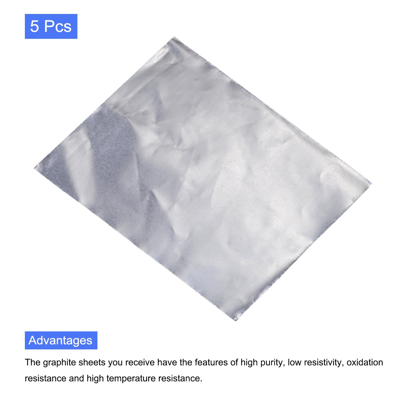 Flexible Graphite Foil Graphite Gasket Sheet Graphite Foil Sheet 250x200x0.05mm, Pack of 5  - Paidu Group